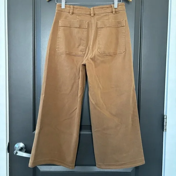 Everlane Straight-Leg Crop Barrel Jean Light Brown Mustard Carpenter Size 6 - Picture 3 of 6